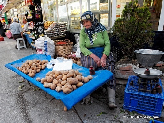 Selling Potatoes at the Bolu Bazaar